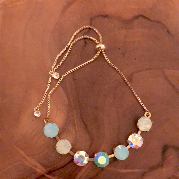 Aqua Aurora Borealis Crystal Bracelet - Picture 11 of 16